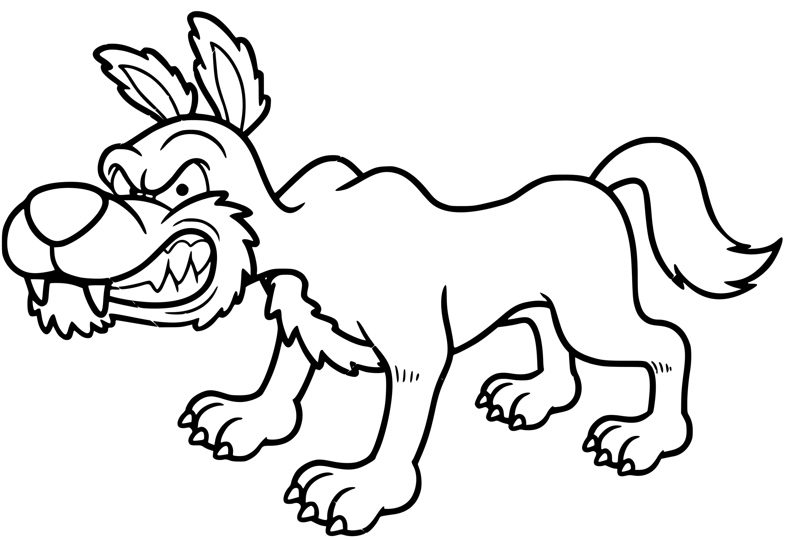 Coloriage Loup Fâché Et Agressif - Loup à imprimer