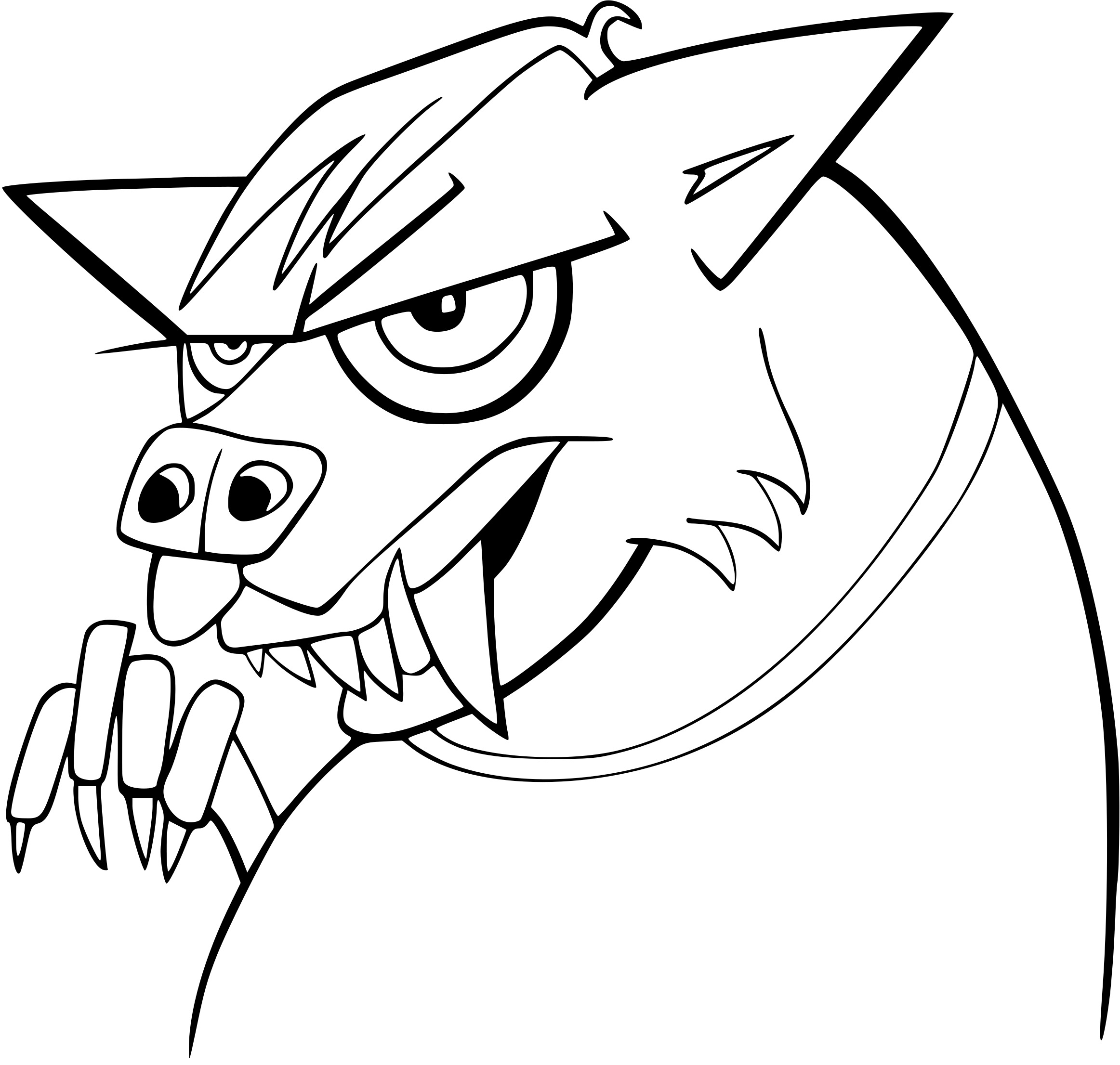 Coloriage Loup Garou Méchant Et Agressif - Loup à imprimer