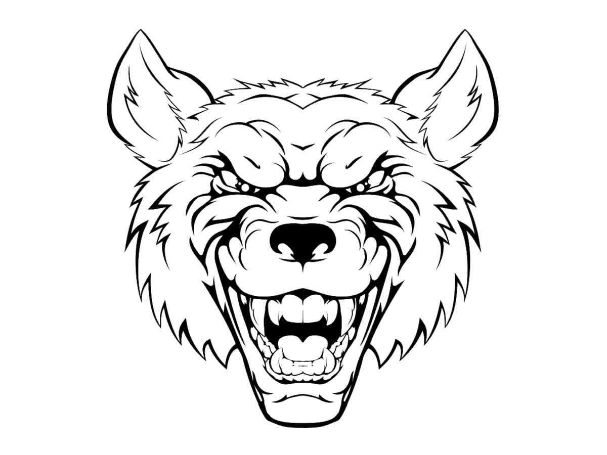 Coloriage Loup Garou Méchant - Étoile à imprimer