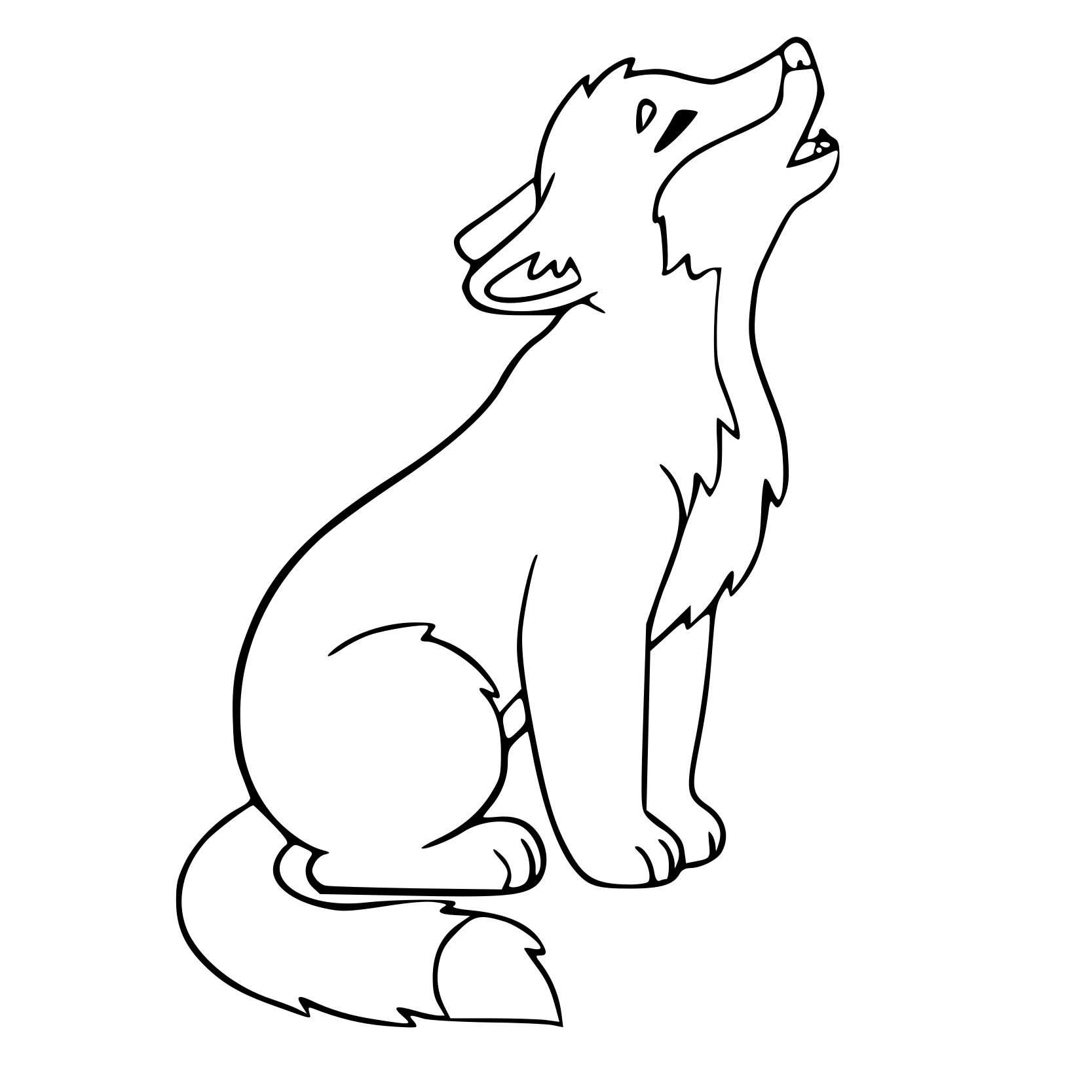 Coloriage Loup Gris Maternelle - Loup à imprimer