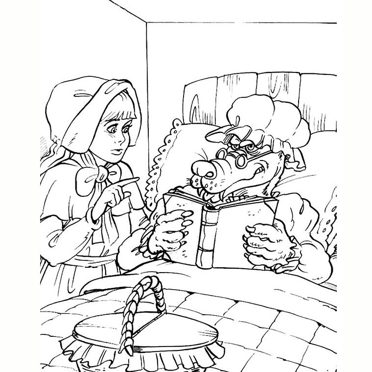 Coloriage Loup Petit Chaperon Rouge - Animaux à imprimer