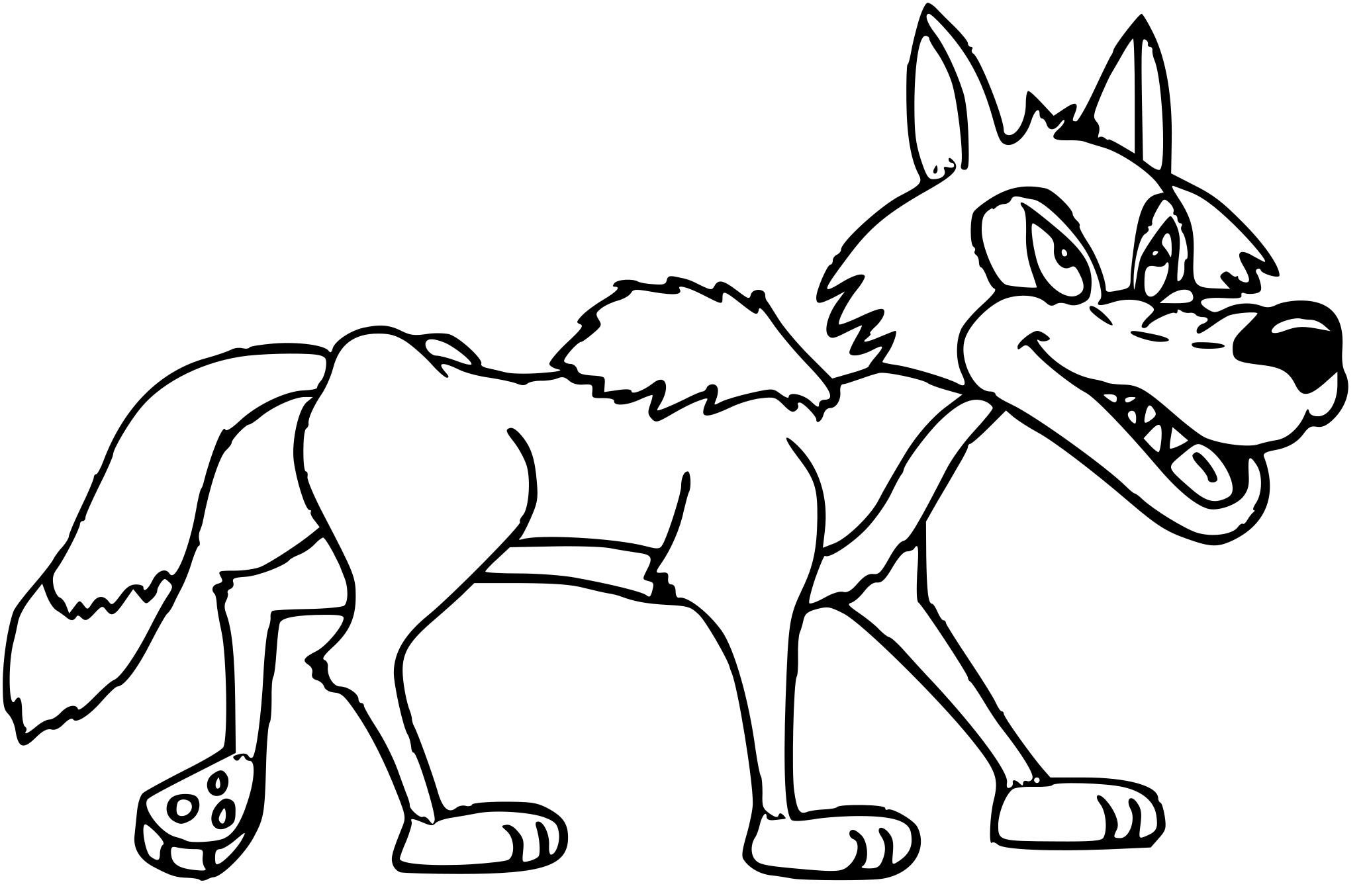 Coloriage Loup Sans Pelage - Loup à imprimer