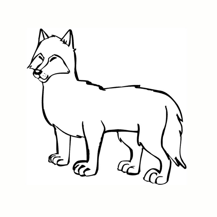 Coloriage Loup Sentimental - Animaux à imprimer