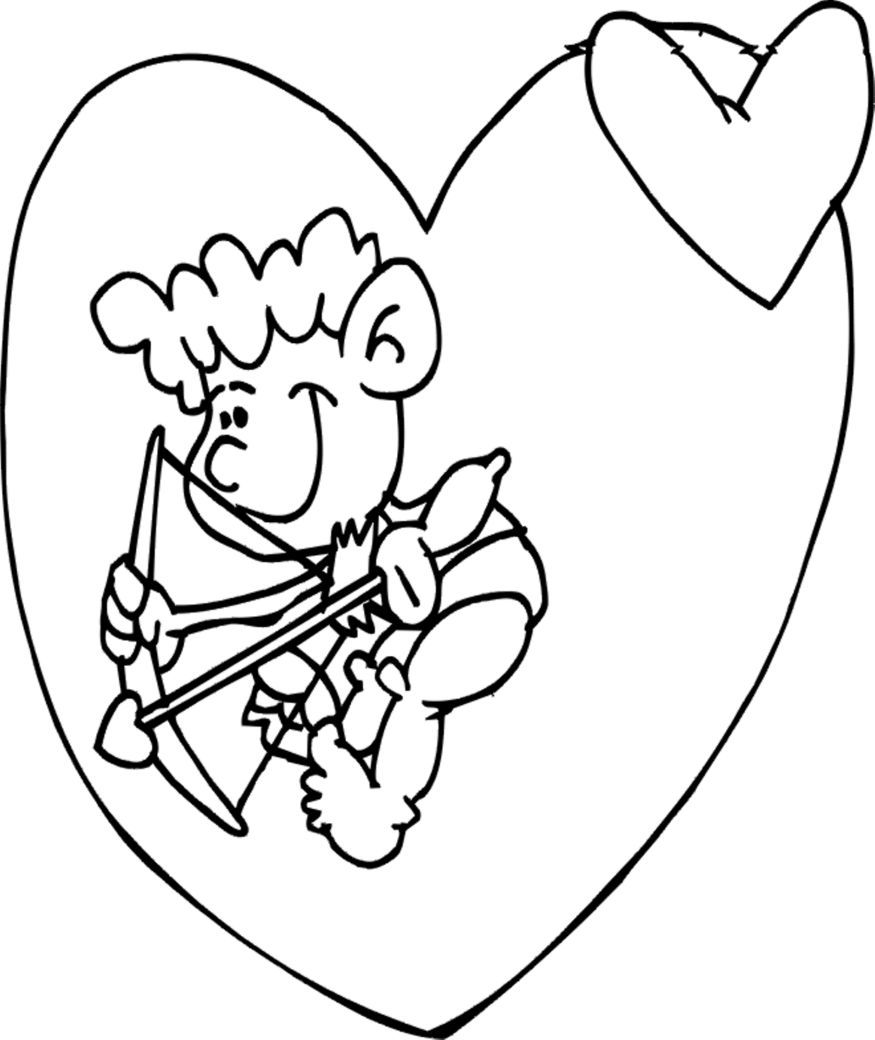 Coloriage L'amour et Cupidon - Cupidon à imprimer