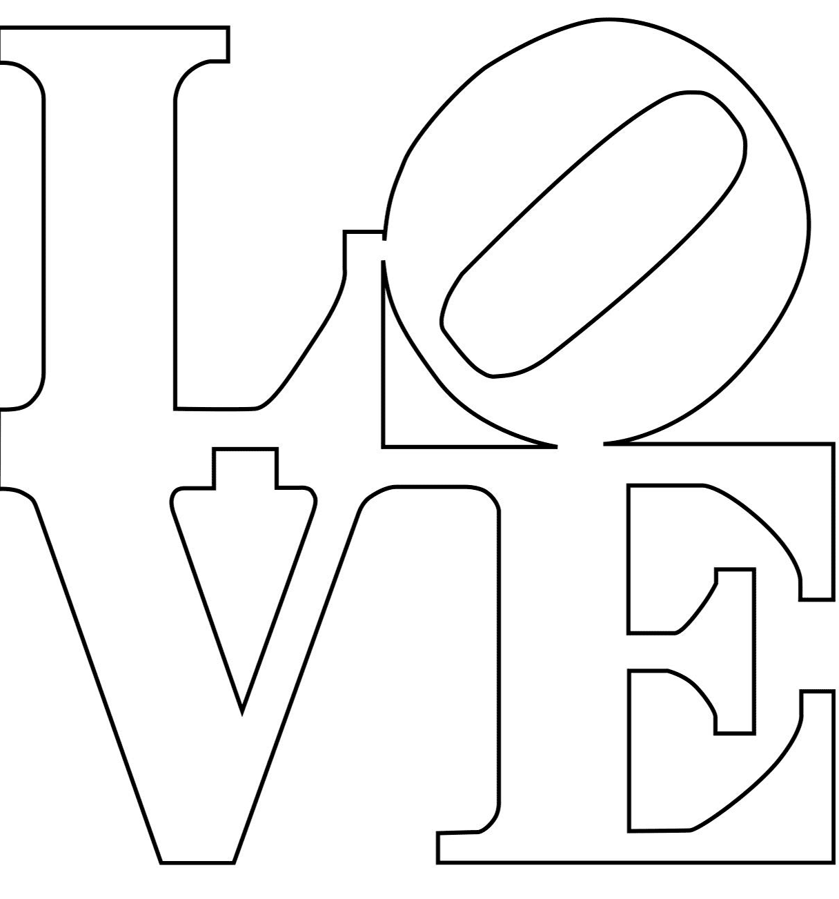 Coloriage Love Black And White - Saint-Valentin à imprimer