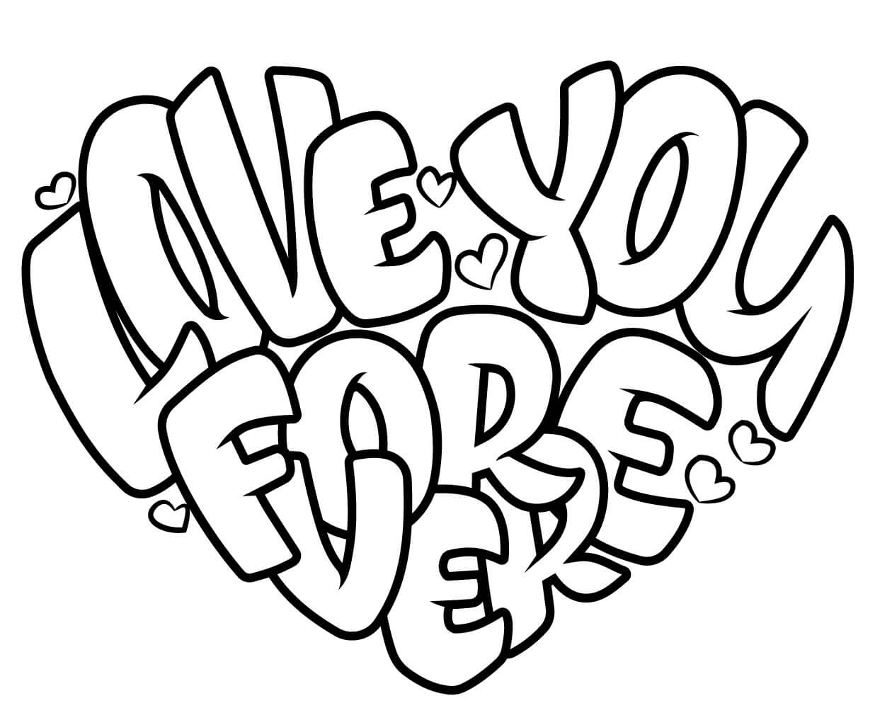 Coloriage Love You Forever Fille Ado - Fille ado à imprimer