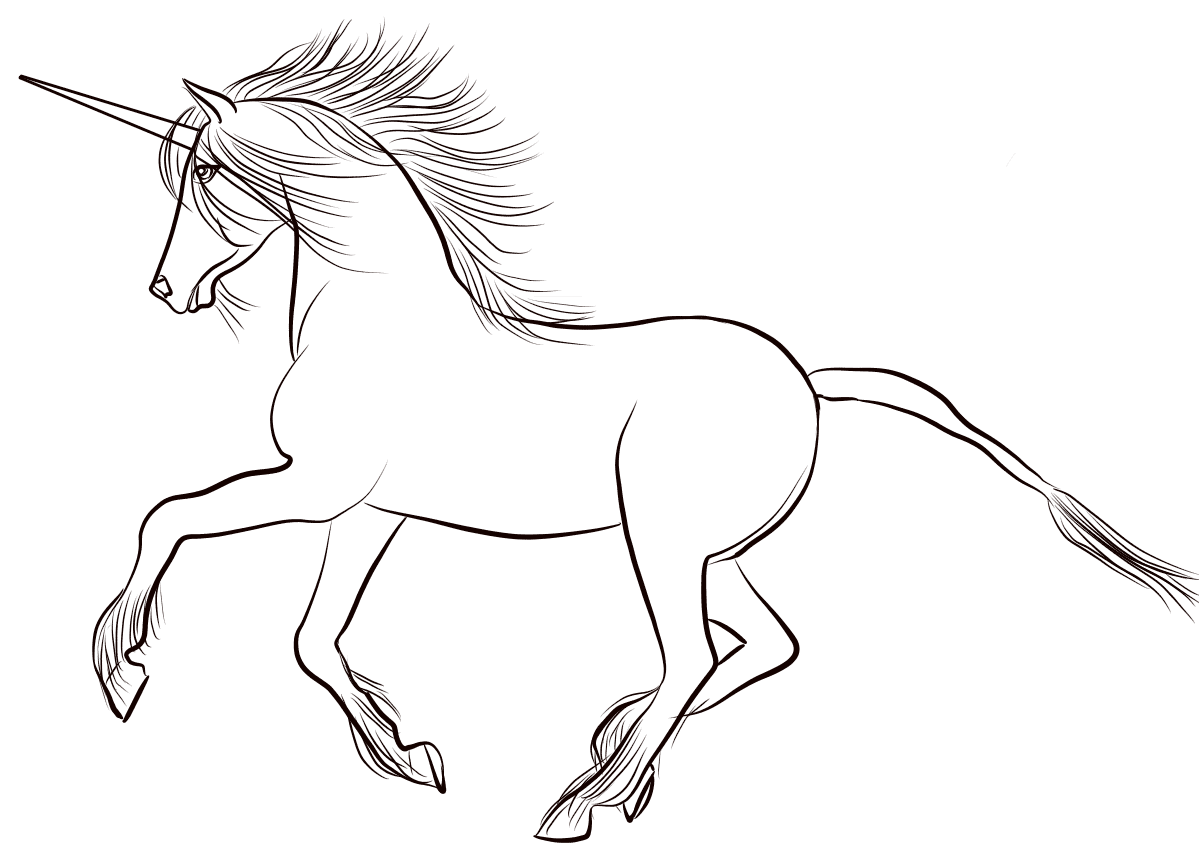 Coloriage Lovely Licorne - Licorne à imprimer