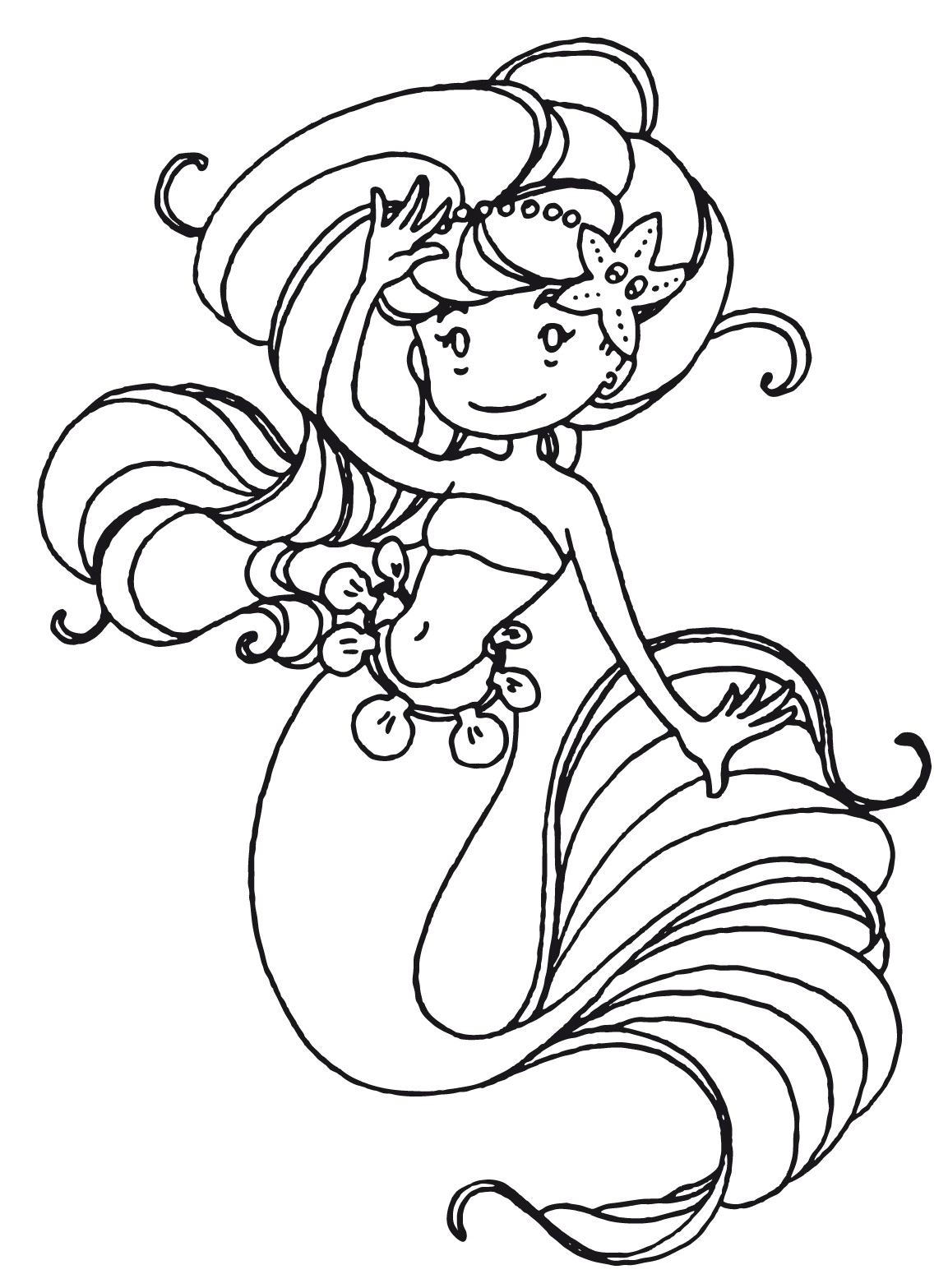 Coloriage Luby La Sirène - Sirène à imprimer