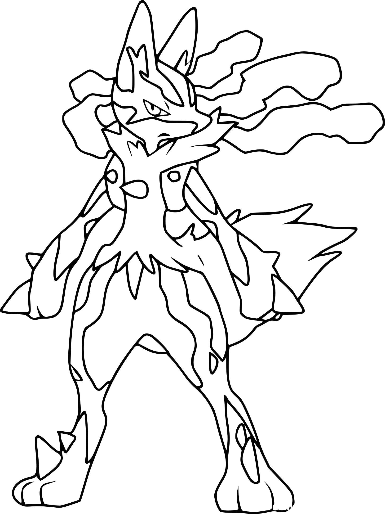 Coloriage Lucario Mega Pokemon - Pokémon à imprimer