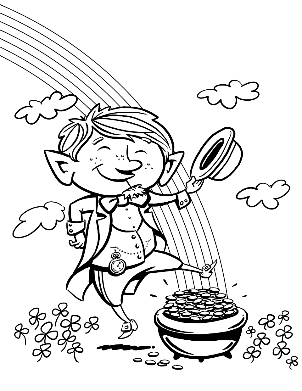 Coloriage Lucky Day Saint Saint Patrick - Saint Patrick à imprimer