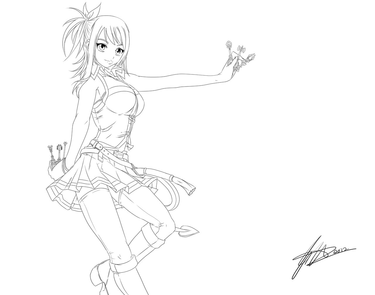 Coloriage Lucy Heartfilia - Fairy tail à imprimer