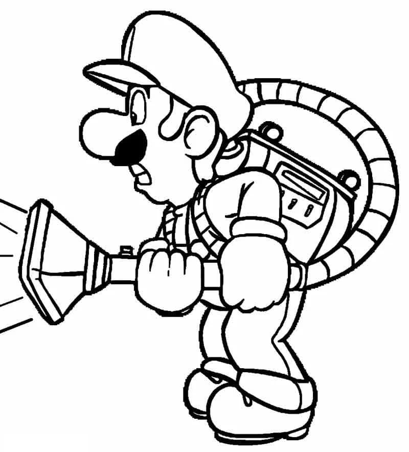 Coloriage Luigi Aspire Vite - Luigi à imprimer