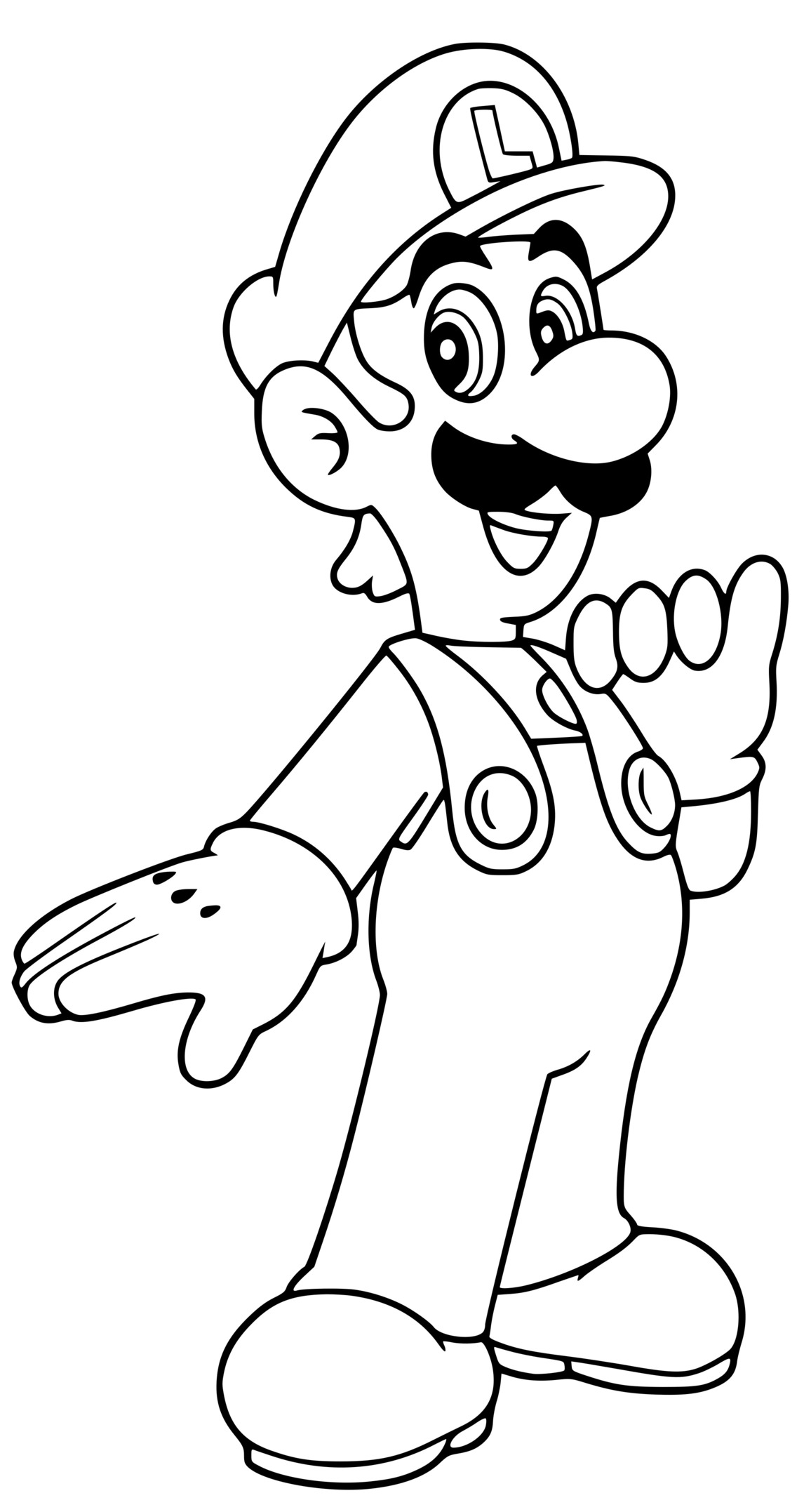 Coloriage Luigi Frere De Mario - Mario à imprimer