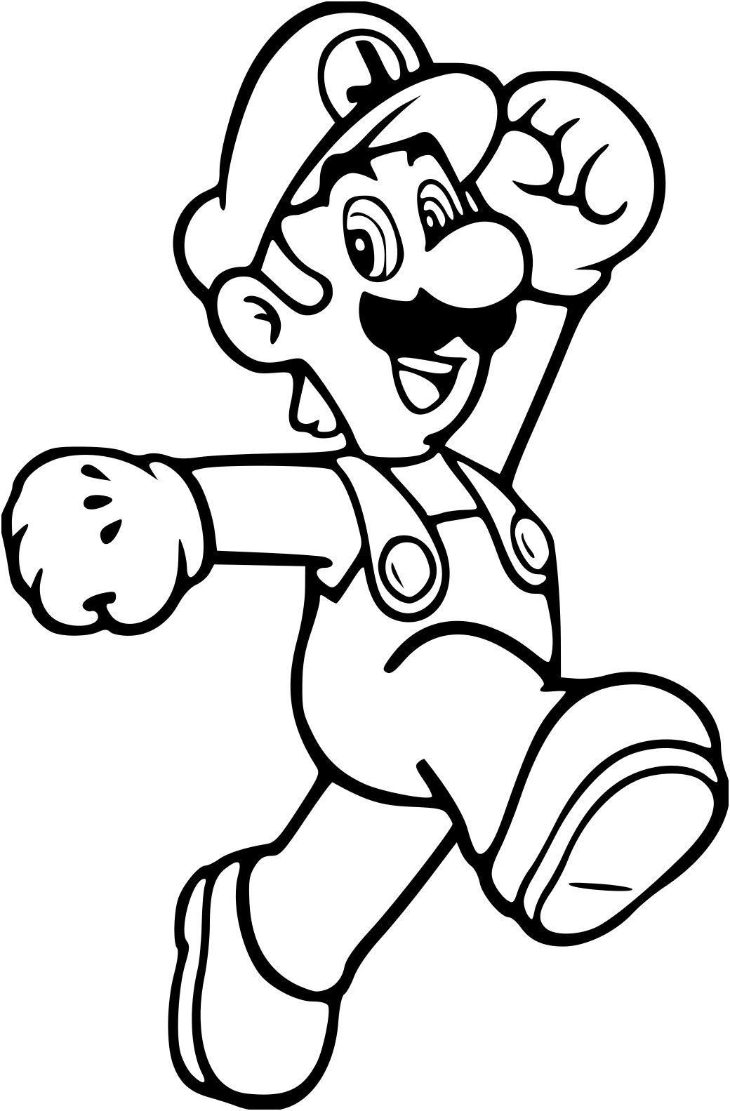 Coloriage Luigi effectuant un saut héroïque du film Mario - Luigi à imprimer