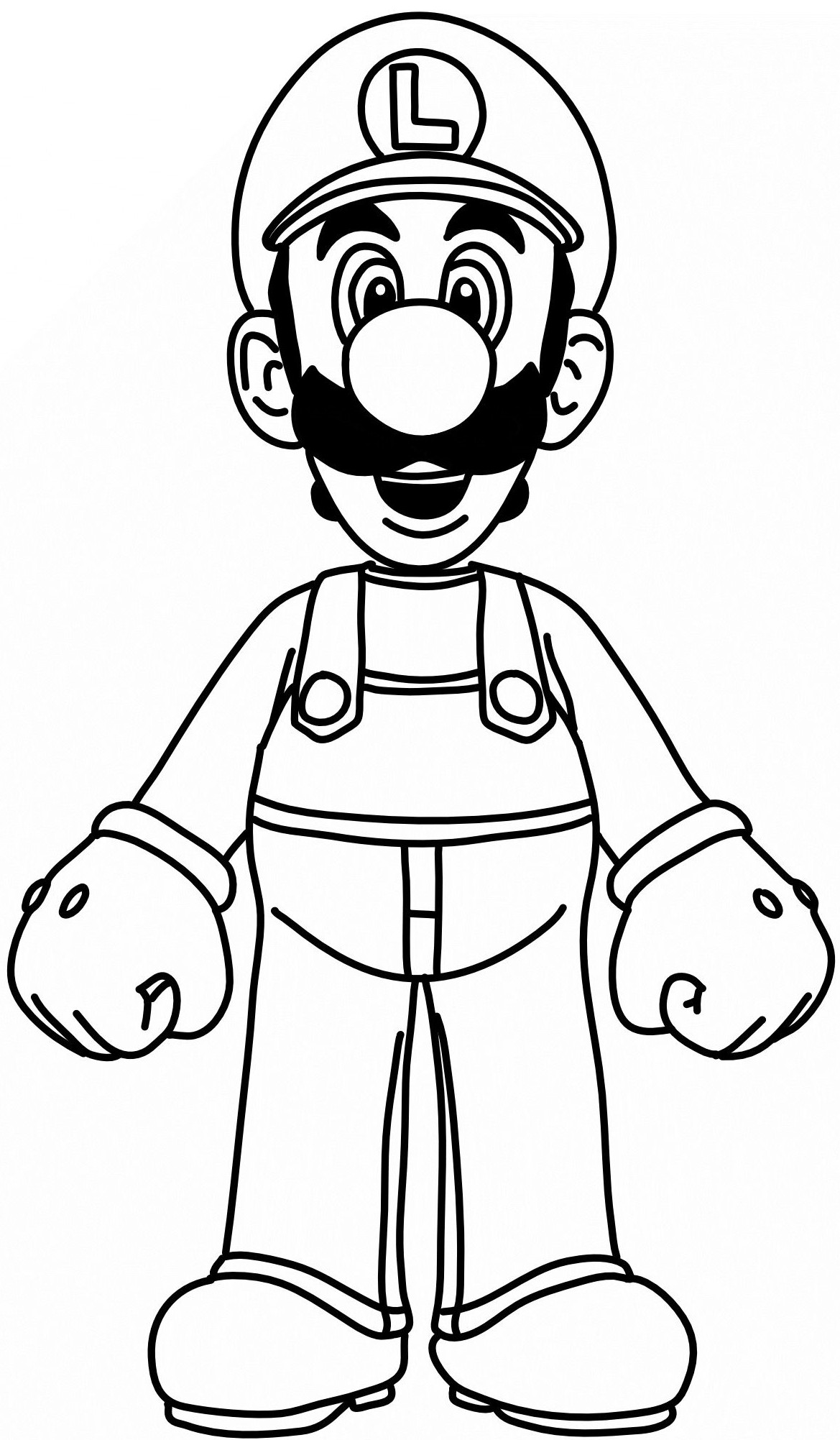 Coloriage Luigi Prêt Pour Combattre Browser - Luigi à imprimer