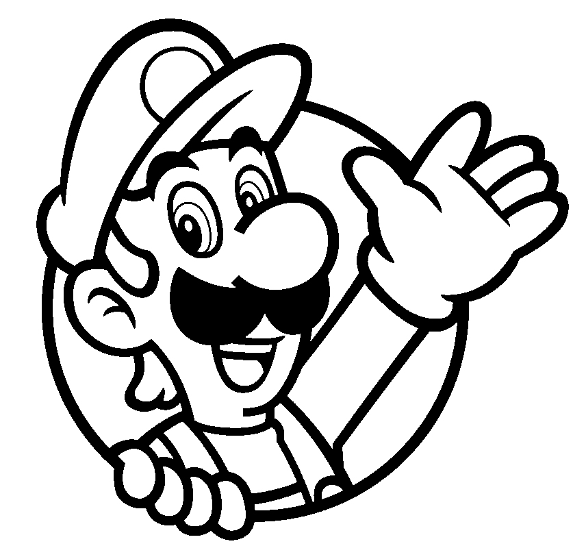 Coloriage Luigi Vous Salut - Luigi à imprimer
