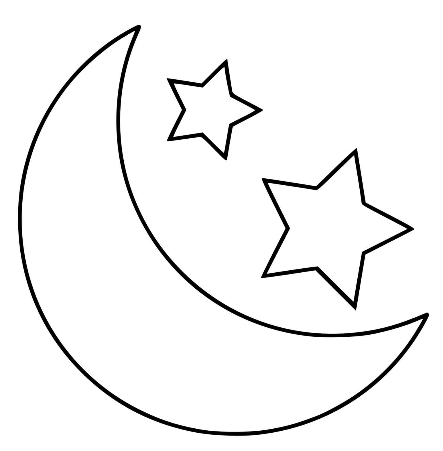 Coloriage Lune Moon En Anglais - Lune à imprimer