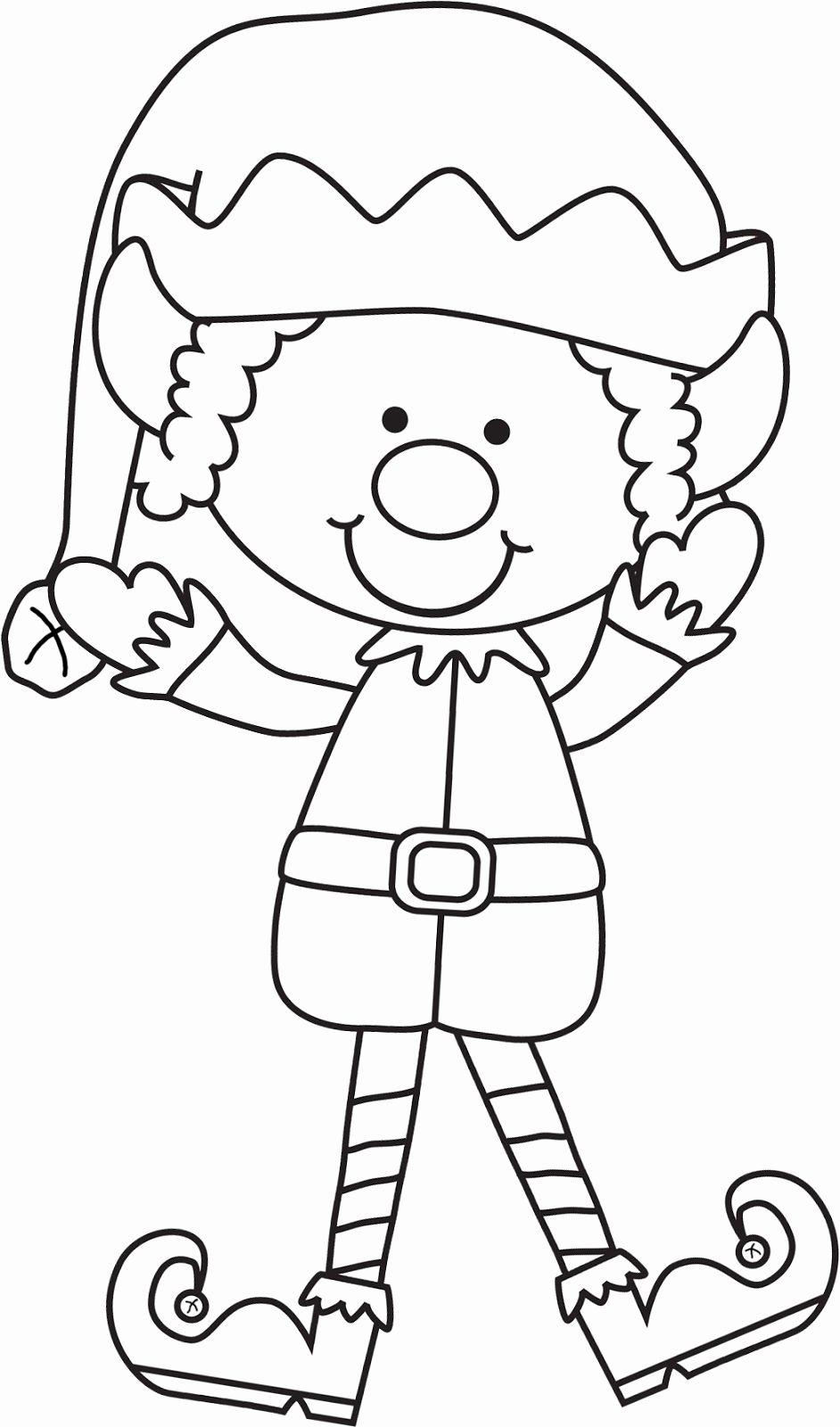 Coloriage Lutin Maternelle Noël - Lutin de Noël à imprimer