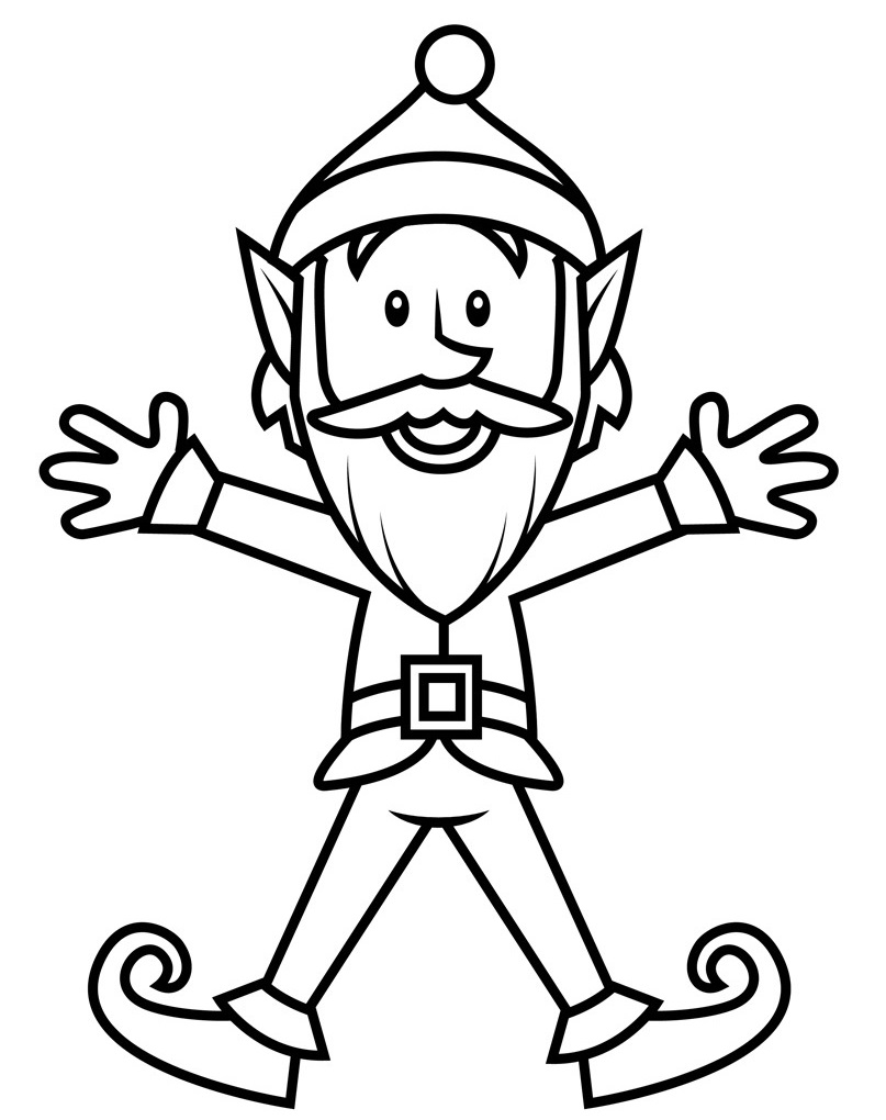 Coloriage Lutin Père Noël - Lutin de Noël à imprimer