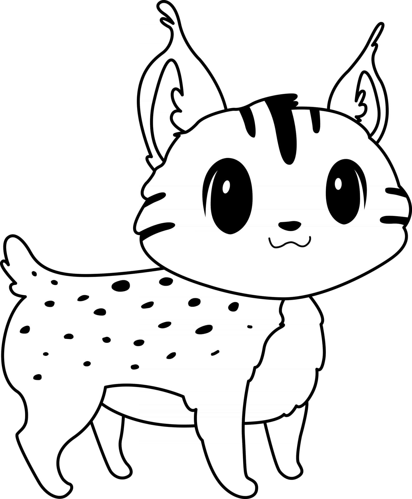 Coloriage Lynx Gris Polaire Animal Felin - Animal à imprimer