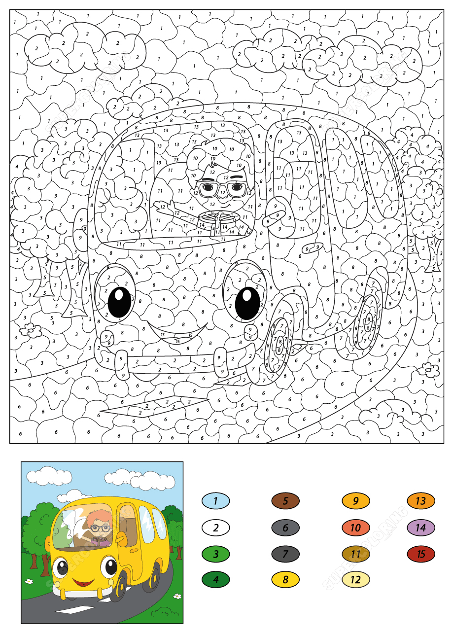 Coloriage Magique Ce2 Autobus École - Magique CE2 à imprimer