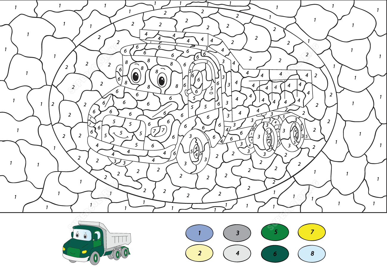 Coloriage Magique Ce2 Camion De Construction - Magique CE2 à imprimer