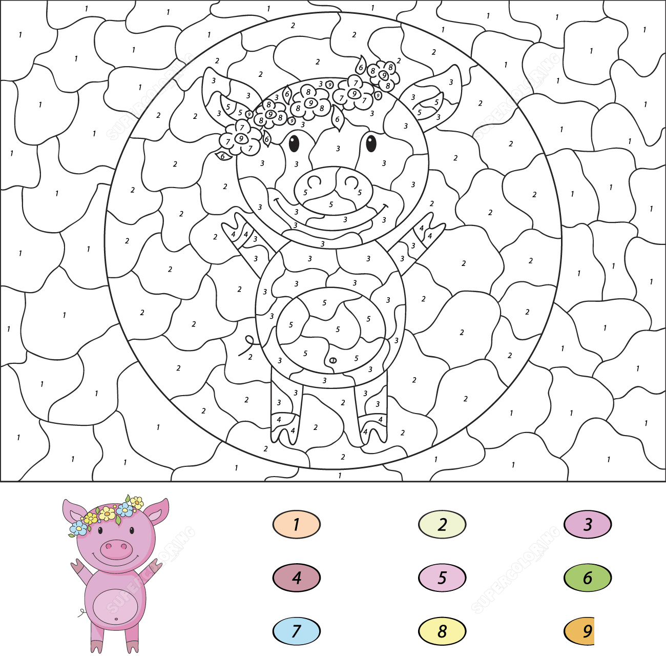 Coloriage Magique Ce2 Cochon Animaux De La Ferme - Magique CE2 à imprimer