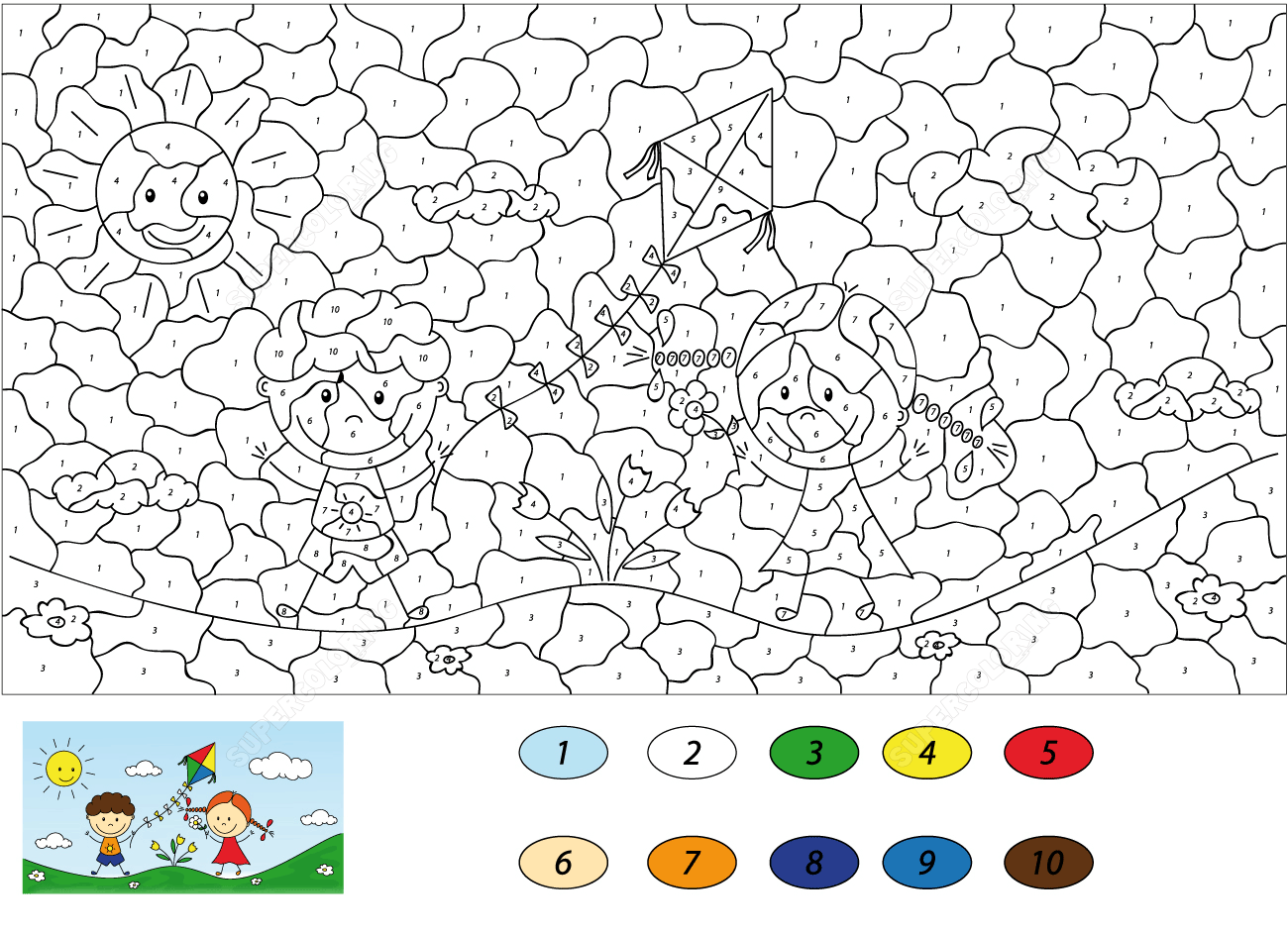 Coloriage Magique Ce2 Enfants Farcon Fille Cerf Volant - Magique CE2 à imprimer