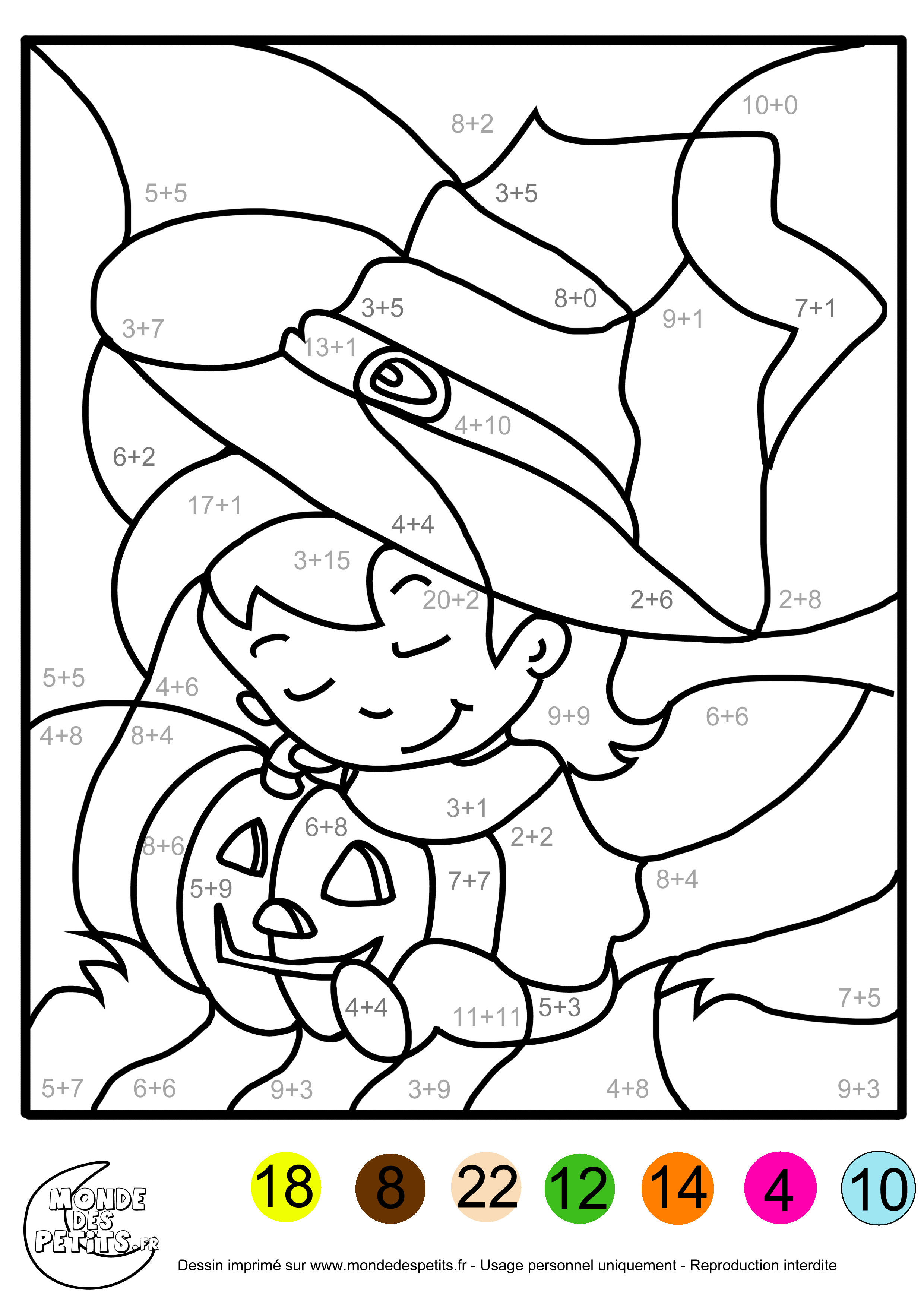 Coloriage Coloriage Magique Addition Niveau 94 - Magique addition à imprimer