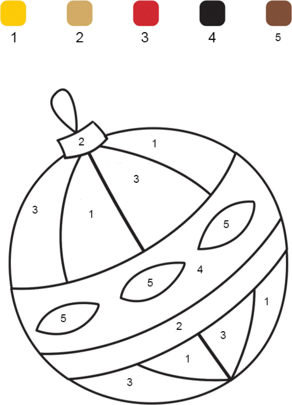 Coloriage Magique Boule De Noël Chiffre Numéro - Magique noel à imprimer