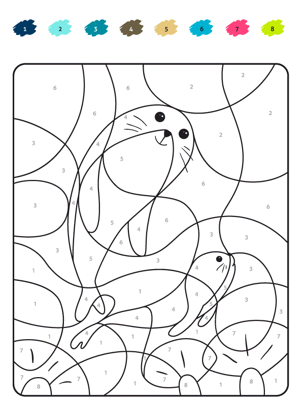 Coloriage Magique Ce1 Des Otaries - Magique à imprimer