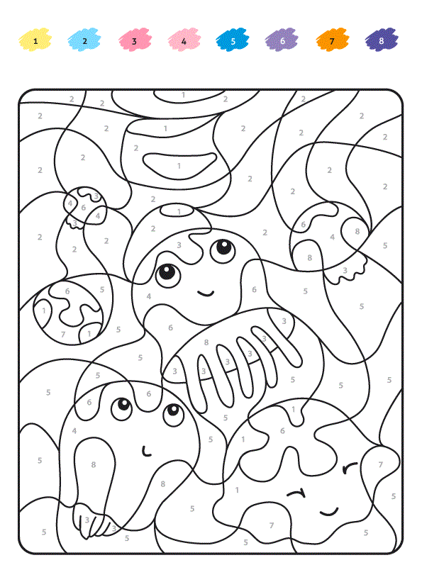 Coloriage Magique Ce1 Meduses - Magique à imprimer