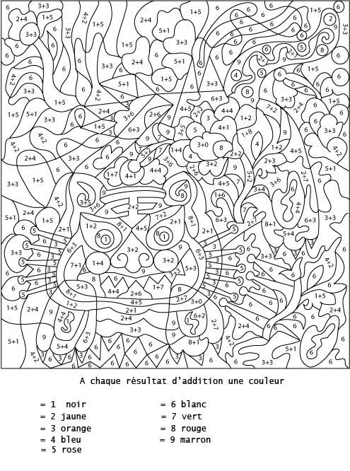 Coloriage Magique Addition CE2 Découvrir les Chiffres - Magique addition à imprimer
