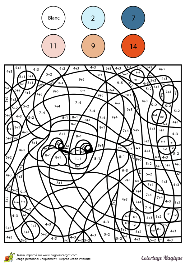 Coloriage Coloriage magique addition niveau CE2 - Magique addition à imprimer