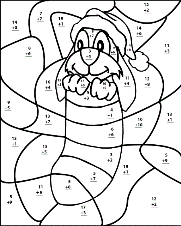 Coloriage Magique addition CE2 dessin numéroté 126 - Magique addition à imprimer