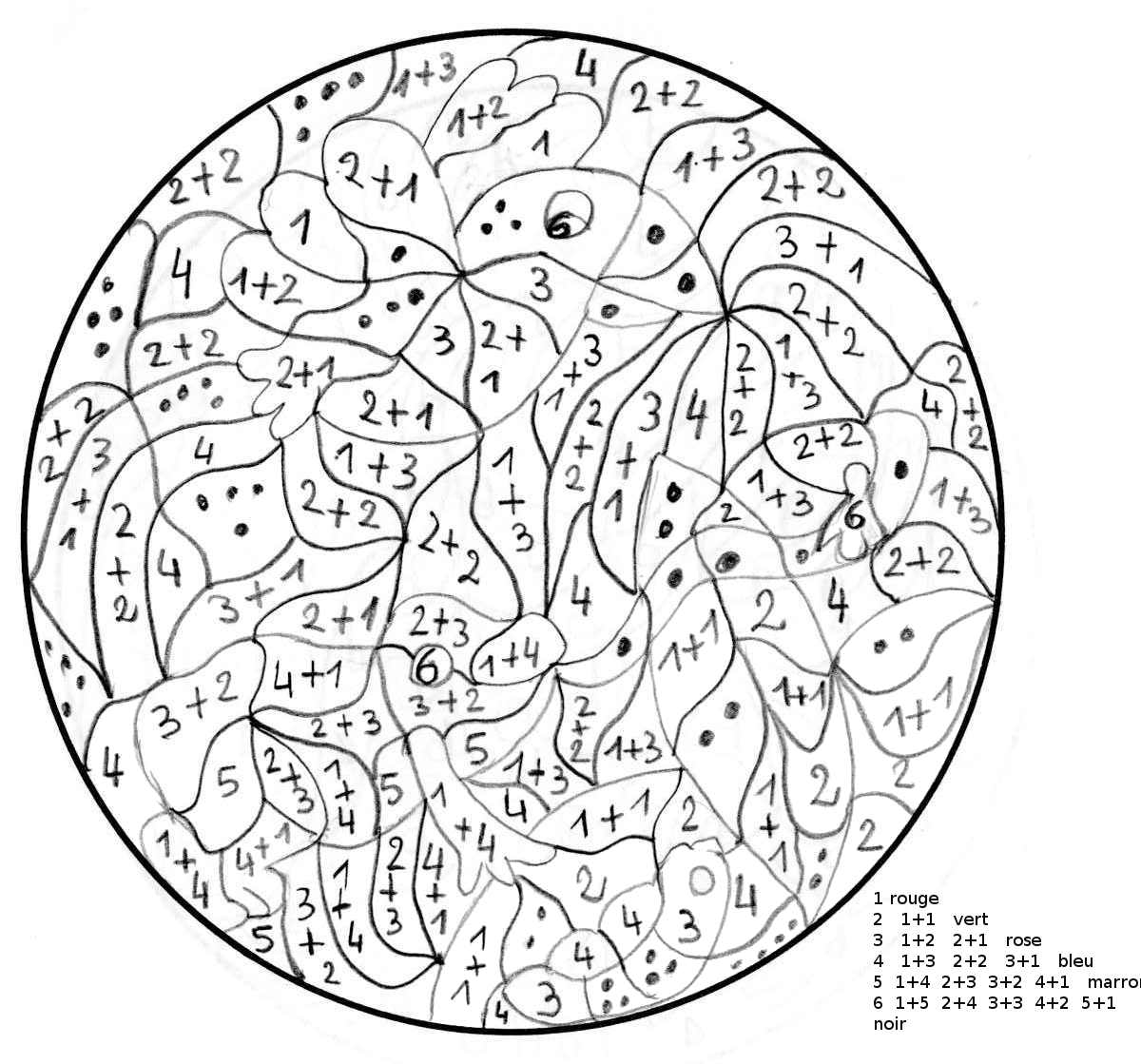 Coloriage Dessin magique avec additions CE2 - Magique addition à imprimer