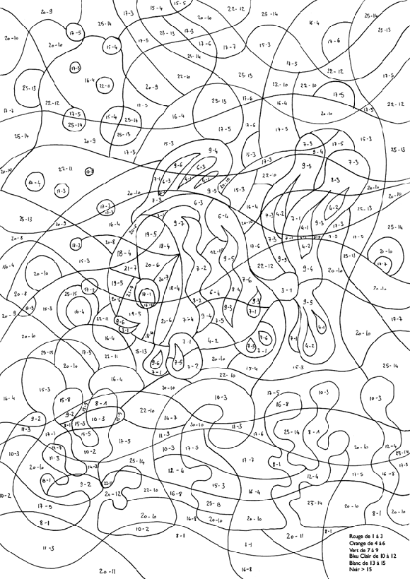 Coloriage Magique Soustraction CE1 CE2 Mathématiques - Magique soustraction à imprimer