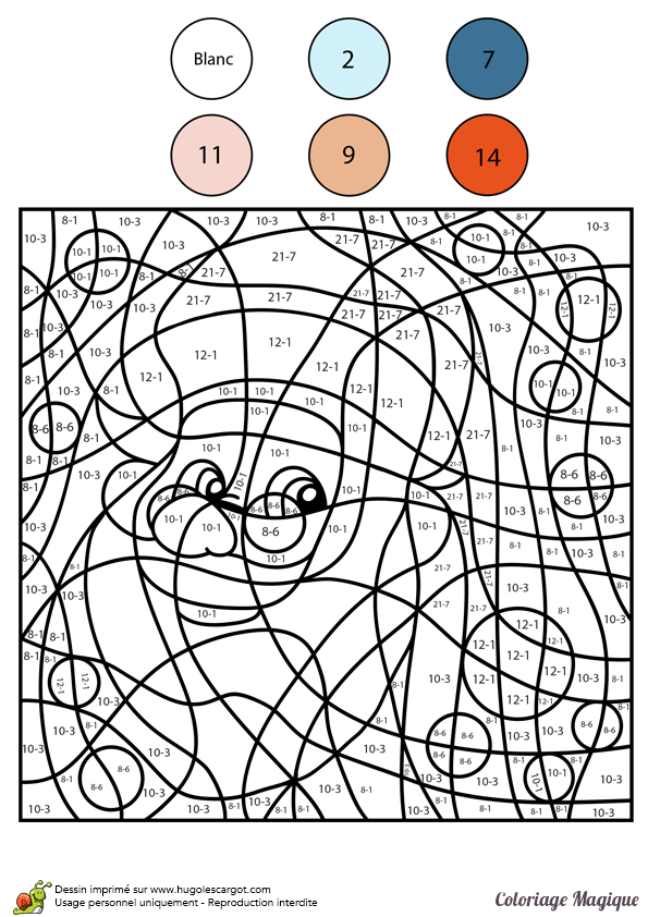 Coloriage Coloriage magique soustraction niveau CE1-CE2 - Magique soustraction à imprimer