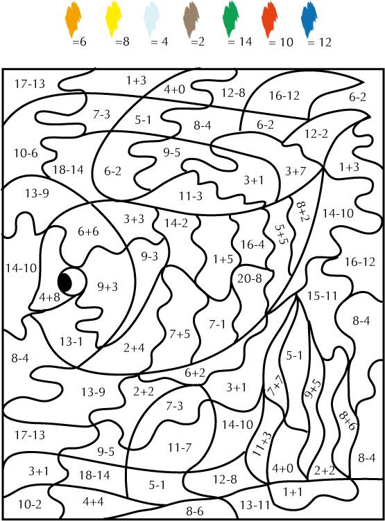 Coloriage Jeu magique soustraction niveau CE2-CE1 - Magique soustraction à imprimer