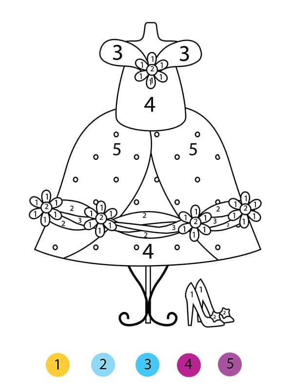 Coloriage Magique Cp La Robe De Cendrillon - Magique à imprimer