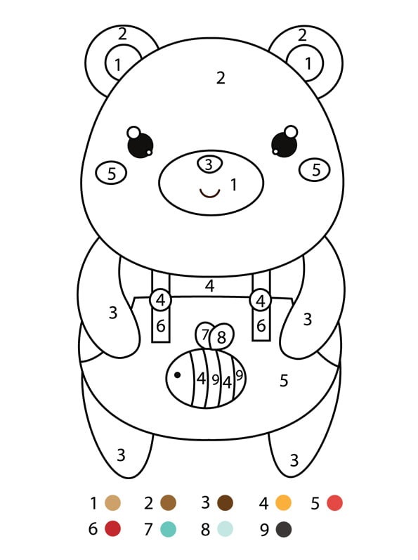 Coloriage Magique Cp Un Ours En Salopette - Magique à imprimer