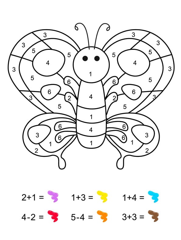 Coloriage Magique Cp Un Papillon Multicolore - Magique à imprimer