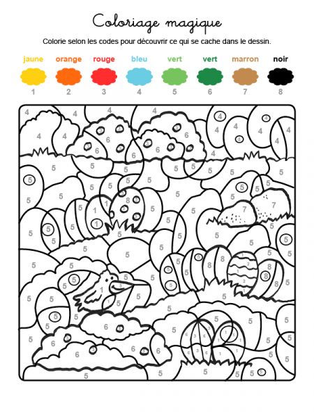 Coloriage Magique De Pâques Facile - Magique à imprimer