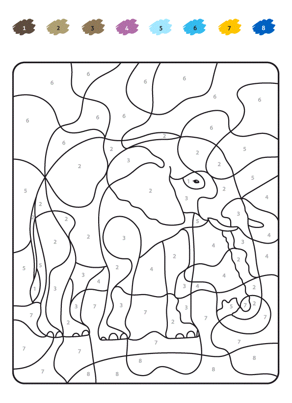 Coloriage Magique Éléphant D'Afrique - Magique à imprimer