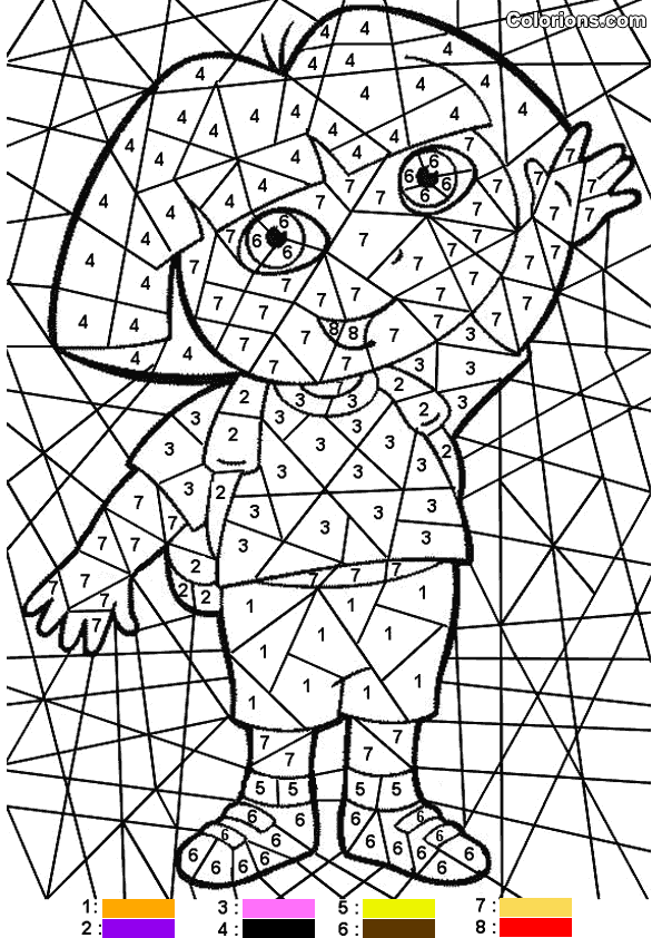 Coloriage Magique Maternelle Facile Dora Exploratrice - Magique à imprimer