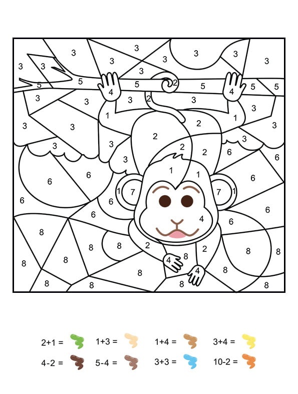 Coloriage Magique Maternelle Un Singe Facetieux - Magique maternelle à imprimer