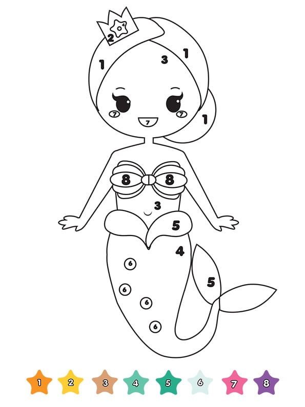 Coloriage Magique Maternelle Une Sirène - Magique maternelle à imprimer