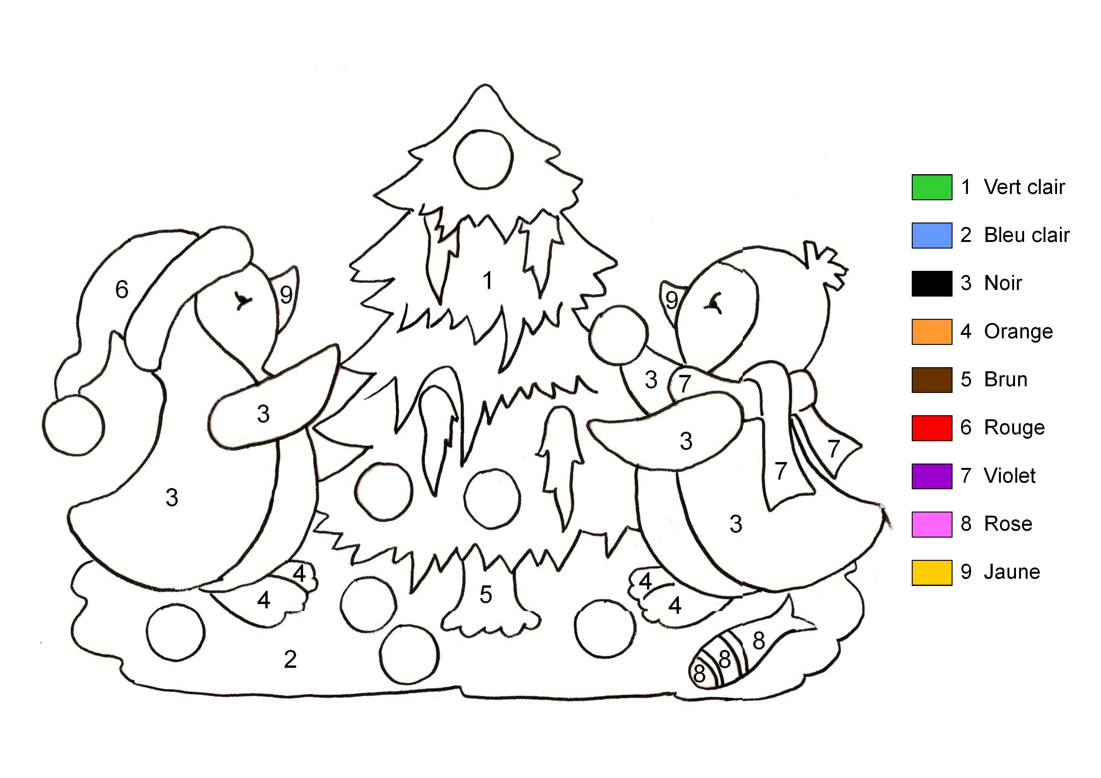 Coloriage Magique Noël Maternelle - Noël à imprimer