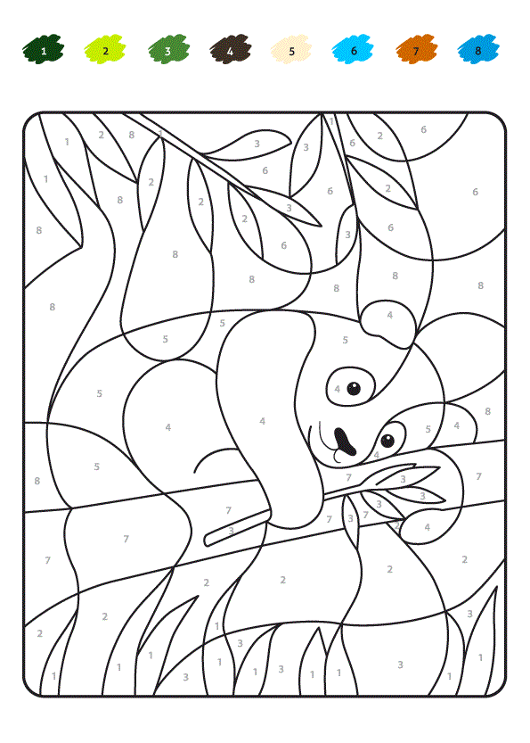 Coloriage Magique Panda Dans Son Environnement - Panda à imprimer