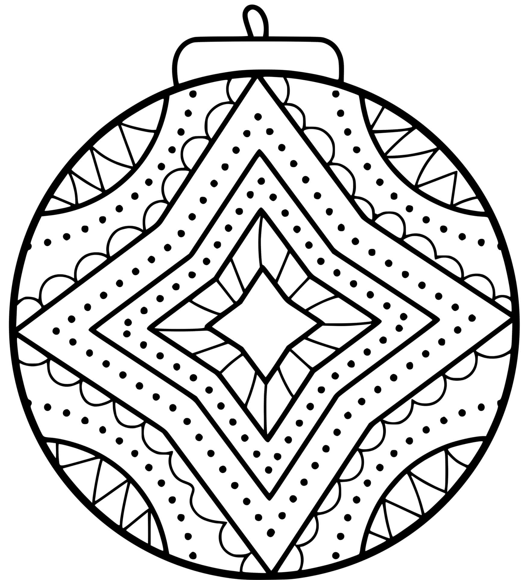 Coloriage Magnifique Boule De Neige Mandala Pour Noël - Boule de Noël à imprimer